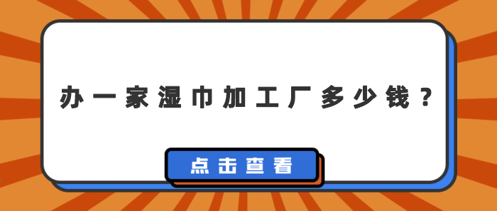 办一家湿巾加工厂多少钱? 办一家湿巾加工厂多少钱?